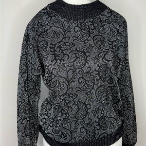 Cliche London Paris Rome Los Angeles Black and Silver Sweater M